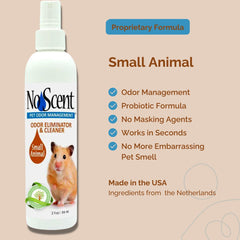 No Scent spray en action réduit les odeurs dans l'enclos