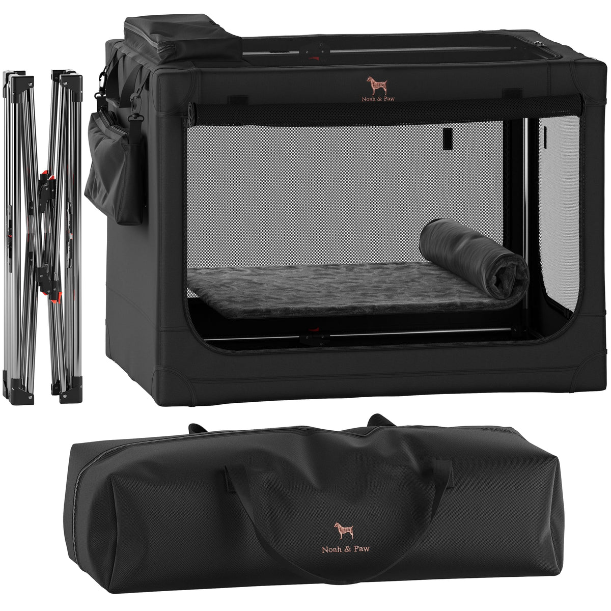 Noah & Paw chenil pliable 36 pouces, portable et pratique en voyage.