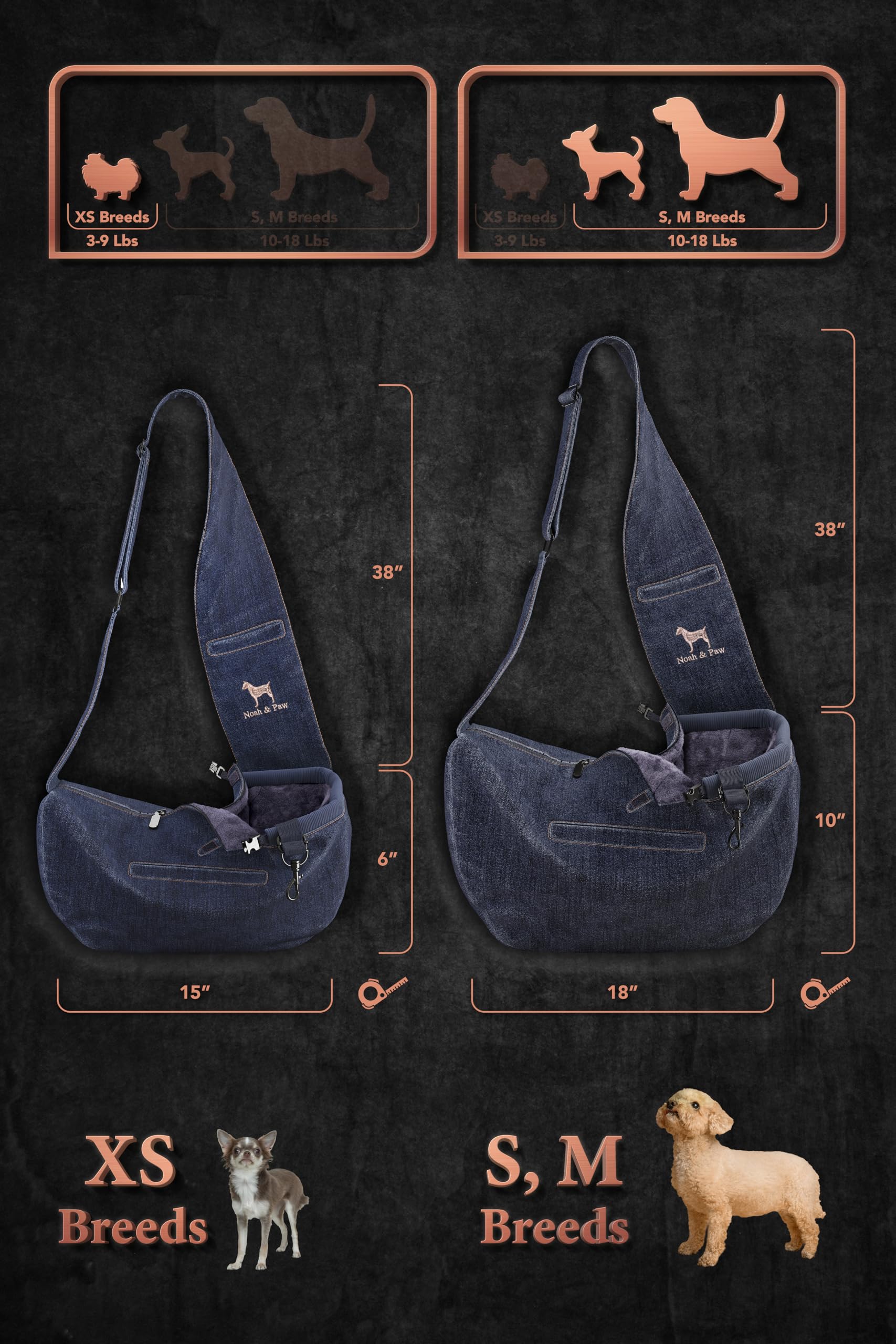 Doublure denim végan avec fourrure synthétique NOAH & PAW pour douceur.