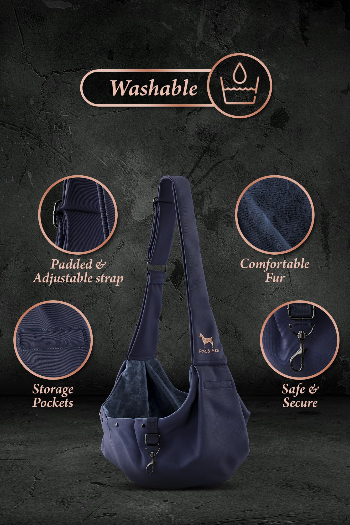 NOAH & PAW poche magnétique, rangement pratique pour essentiels.