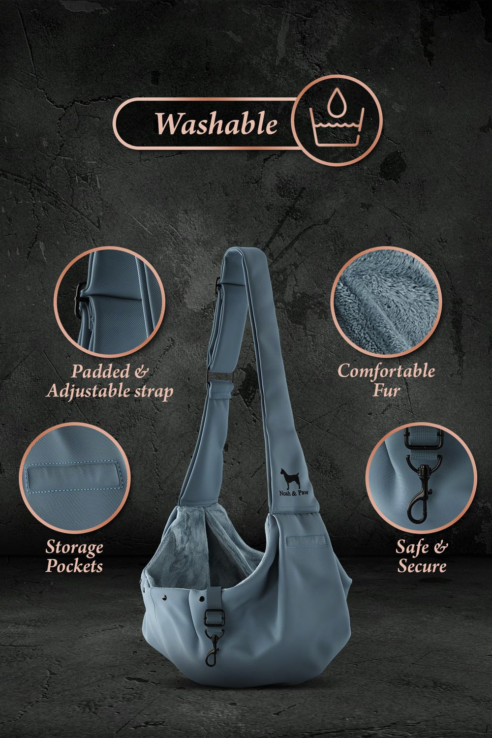 Poche magnétique NOAH & PAW pour essentiels lors de la promenade