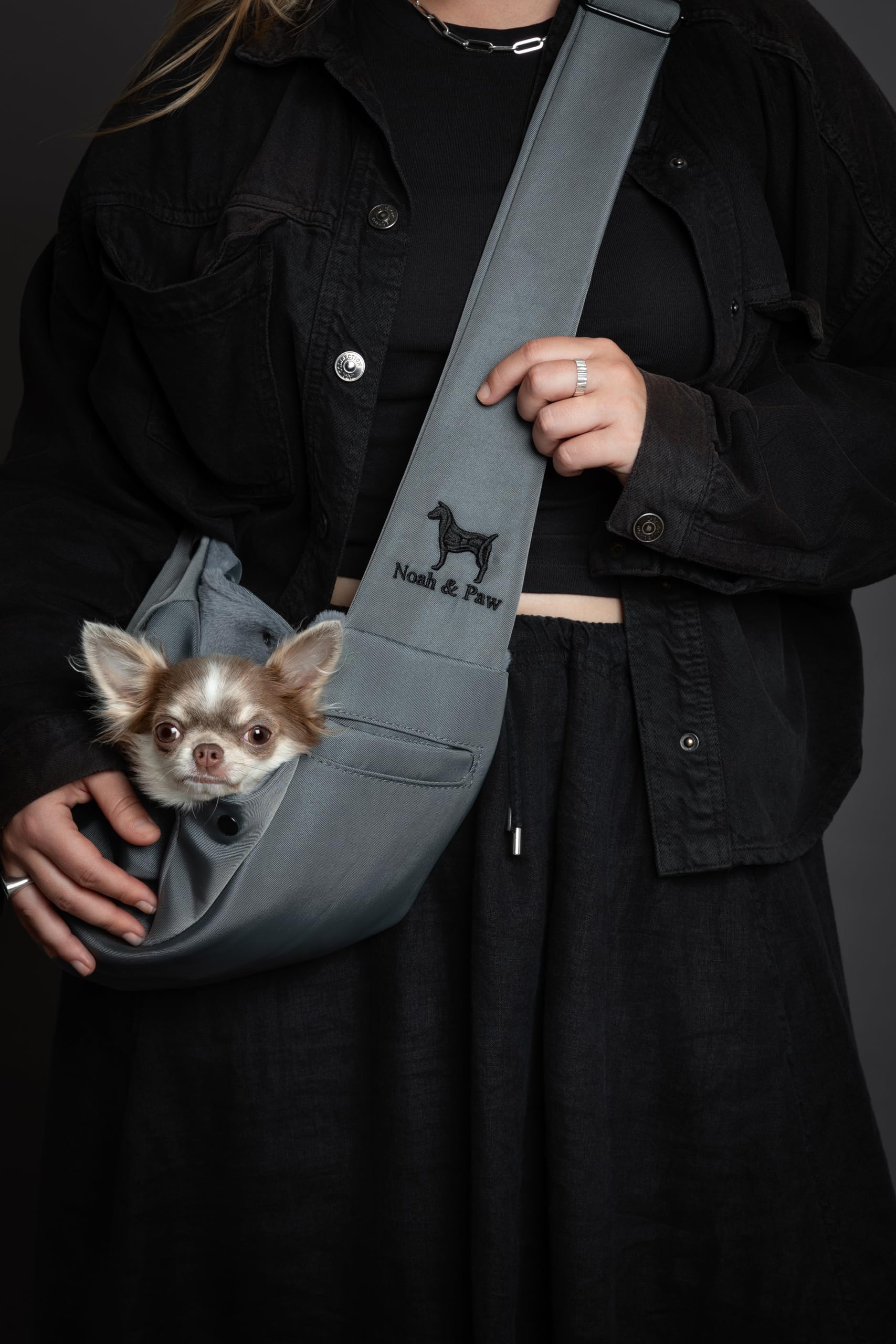 NOAH & PAW porte-chien petit, fermeture magnétique et sécurité renforcée.