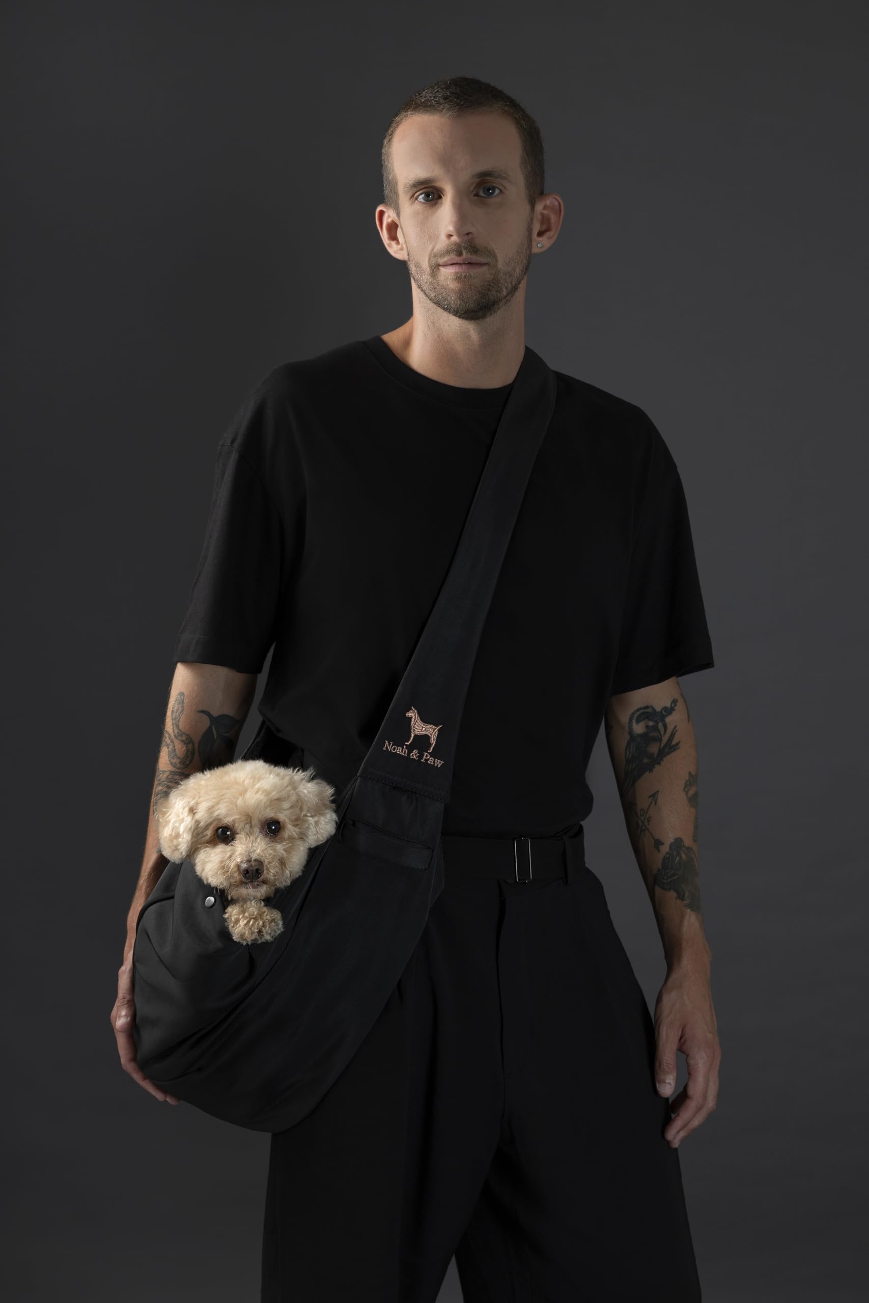 Noah & Paw porte-chien sécurité double pour promenade sûre.