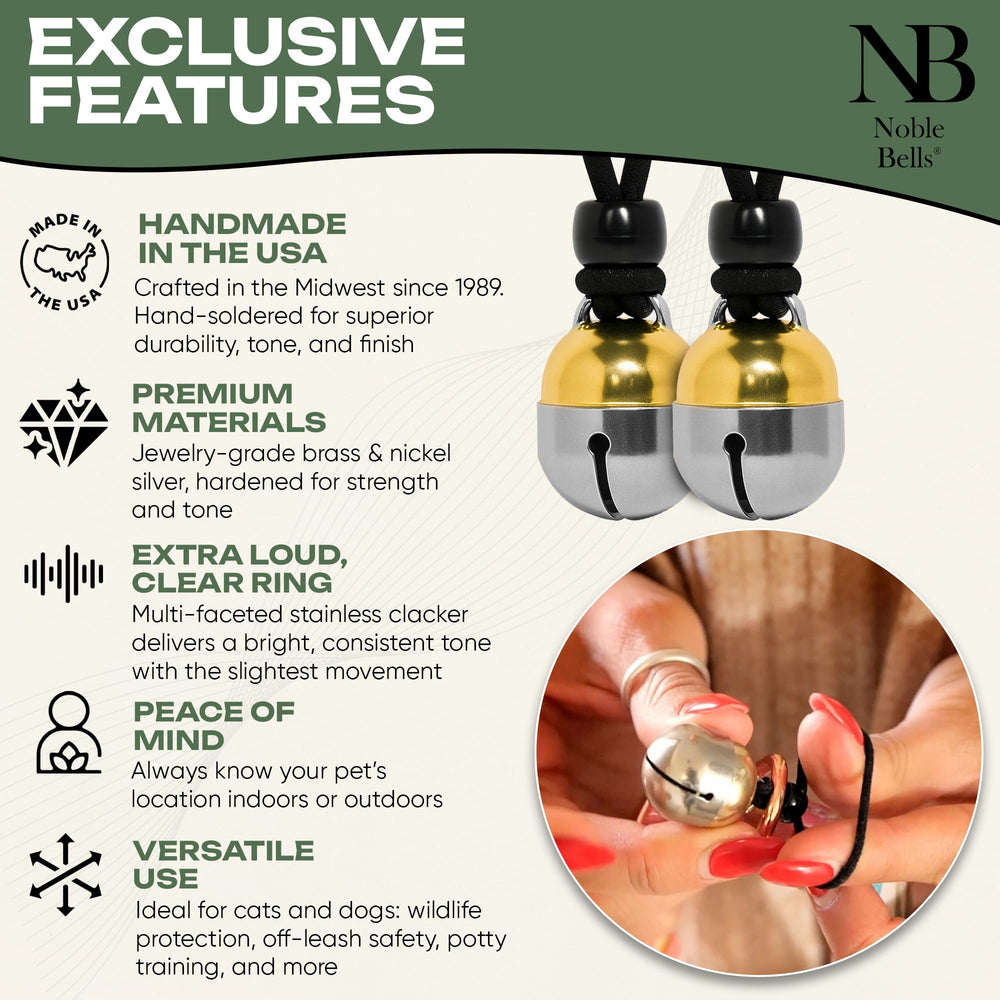 Noble Bells détail en bronze et argent nickelé, durabilité élevée