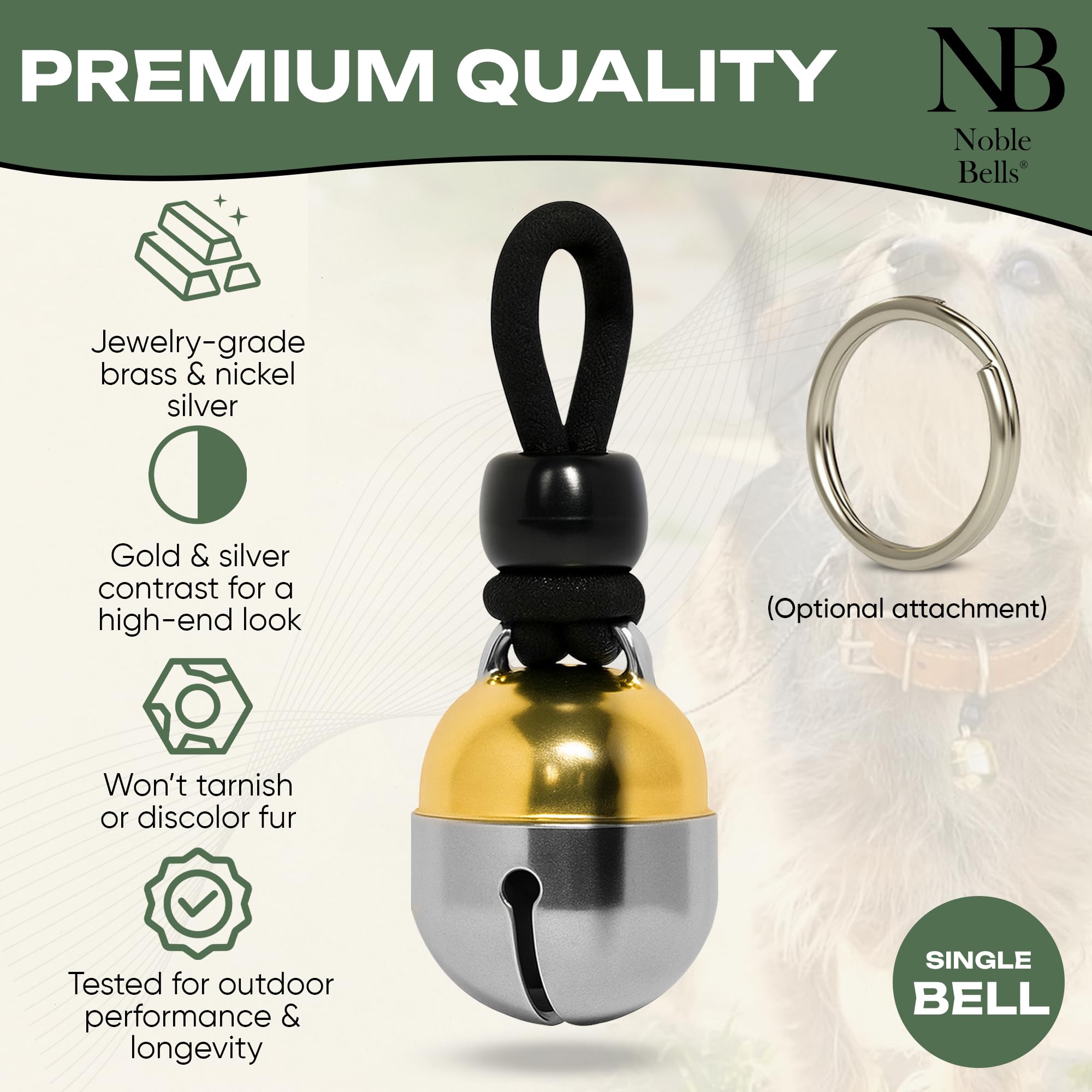 Noble Bells clochette sur collier chien, son puissant pour entraînement
