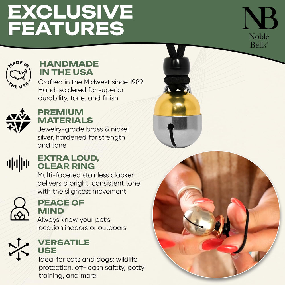 Noble Bells clochette en laiton et argent nickelé, durable