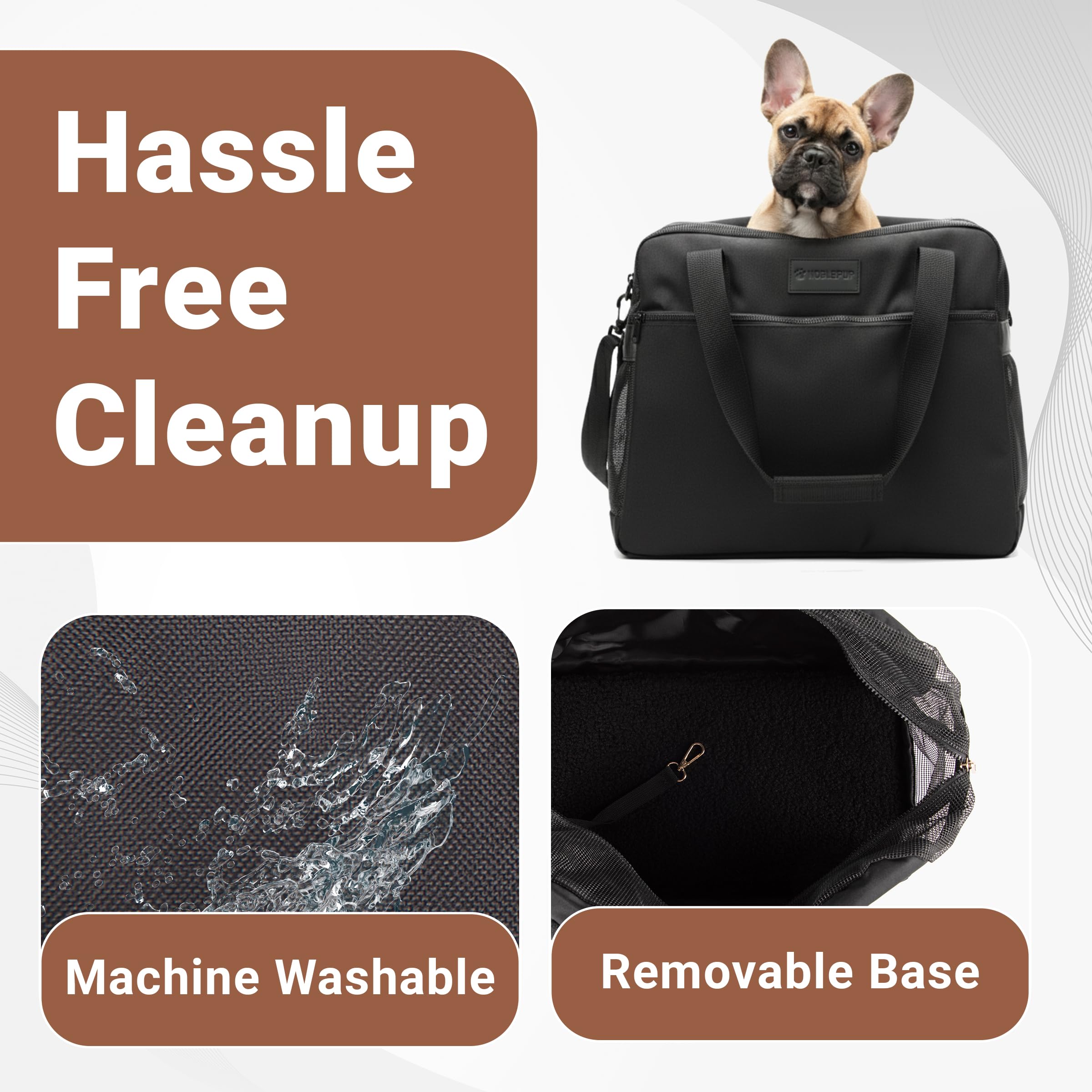 NoblePup sangle epaule ajustable et clip sécurité: port sûr et pratique.