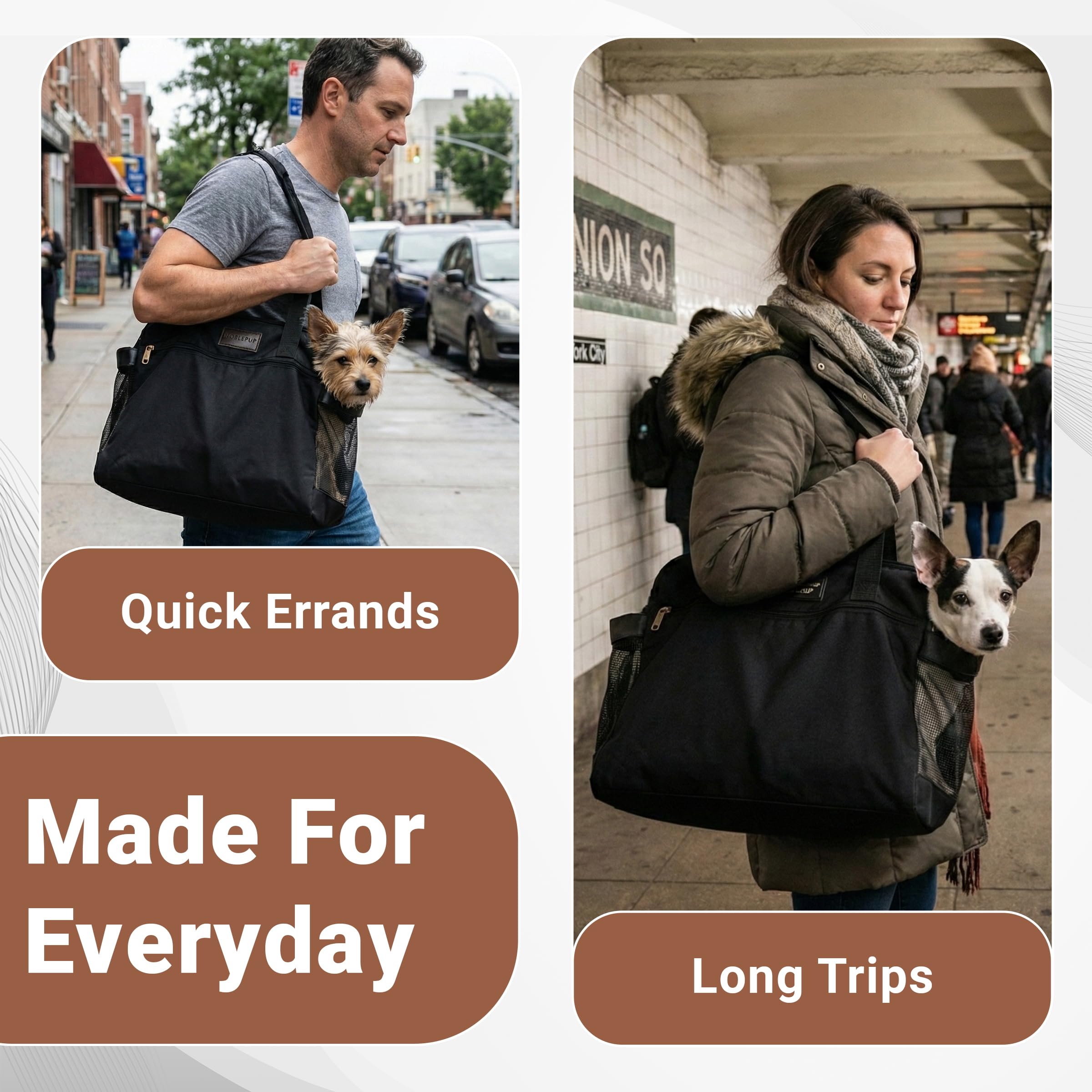 NoblePup tote confort pour pet: cabine sécurisée pour compagnons curieux en déplacement.