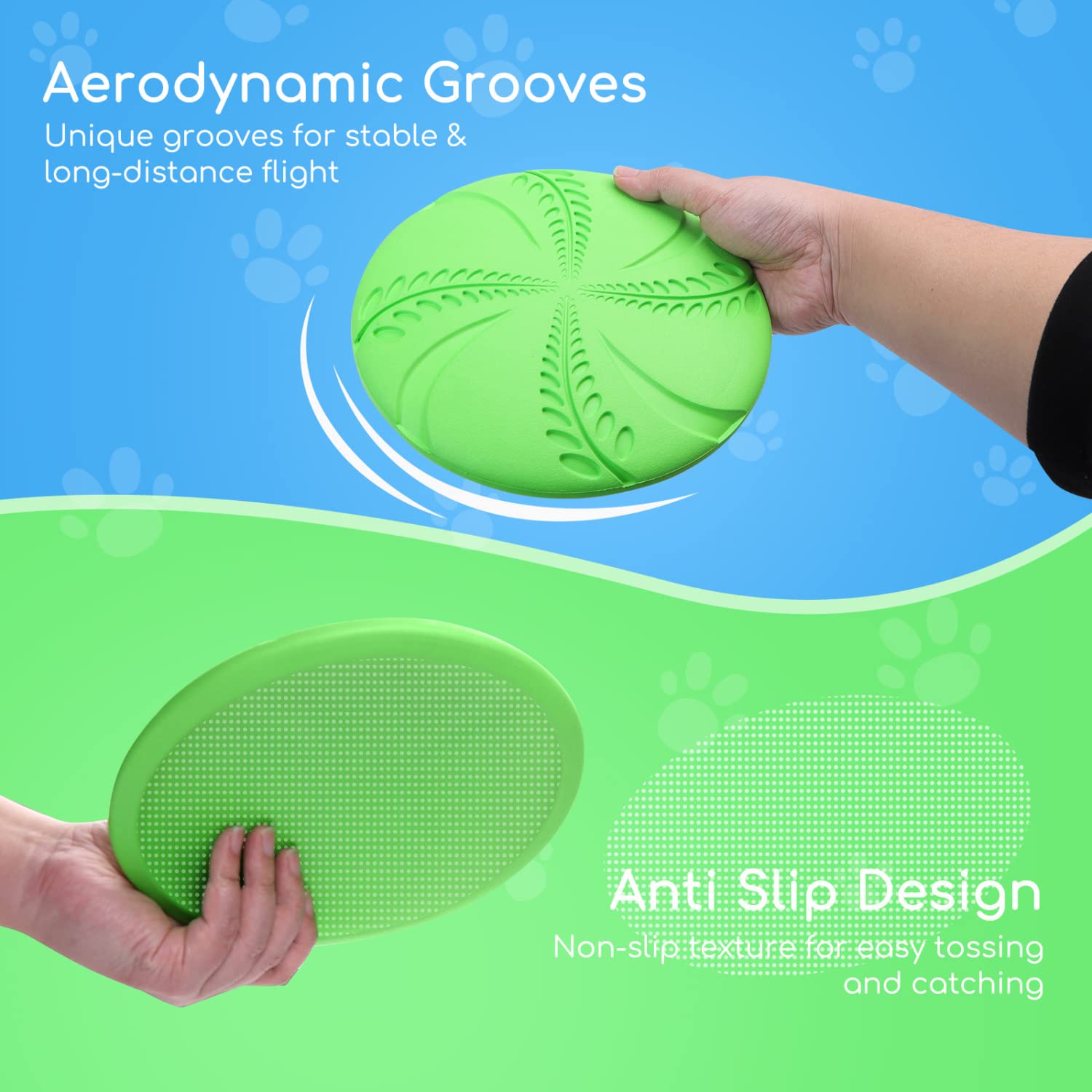Nobleza disque-chien volants 8p vert – haute visibilité pour sessions en extérieur.
