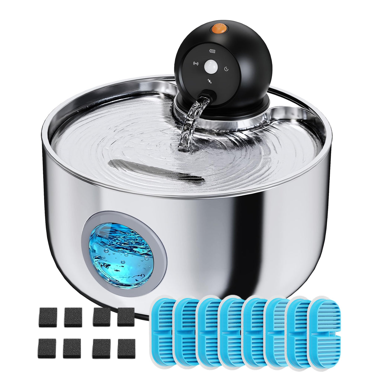 Fontaine Nobxbon sans fil avec réservoir 2,6 L pour l'hydratation du chat.