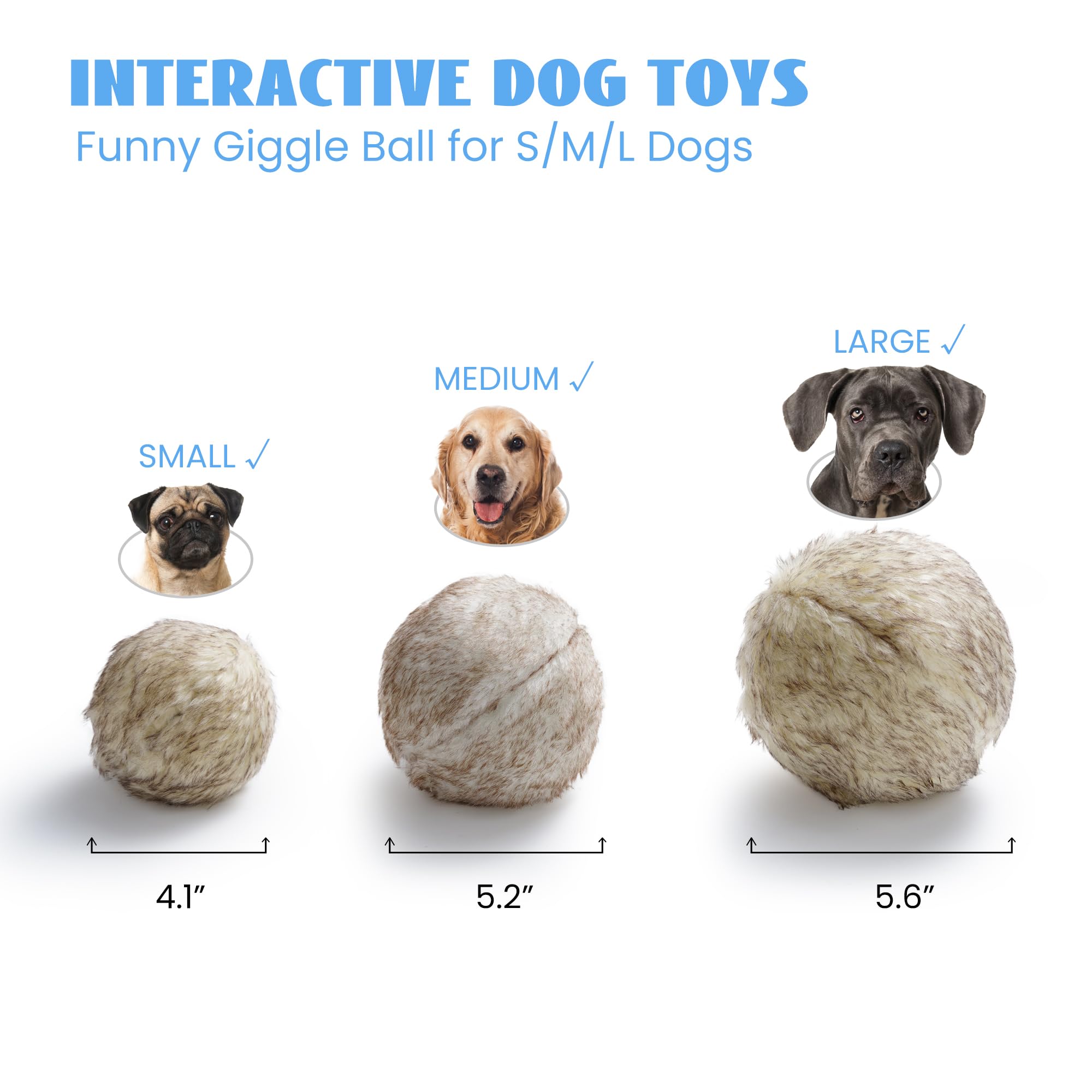 Nocciola balle trois tailles convient petits, moyens et grands chiens.