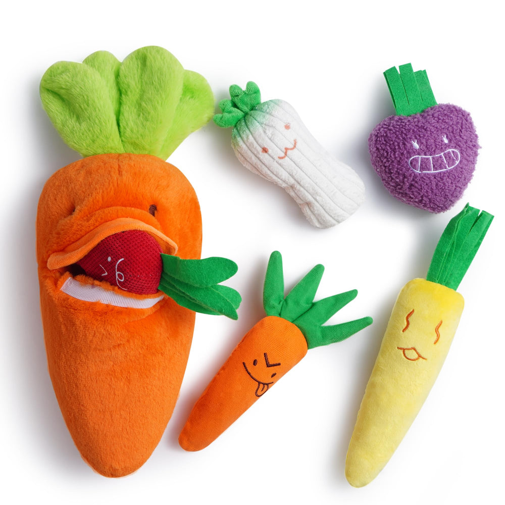 Jouets Nocciola Carotte pour chien : ensemble mini-carottes internes, stimulation ludique.