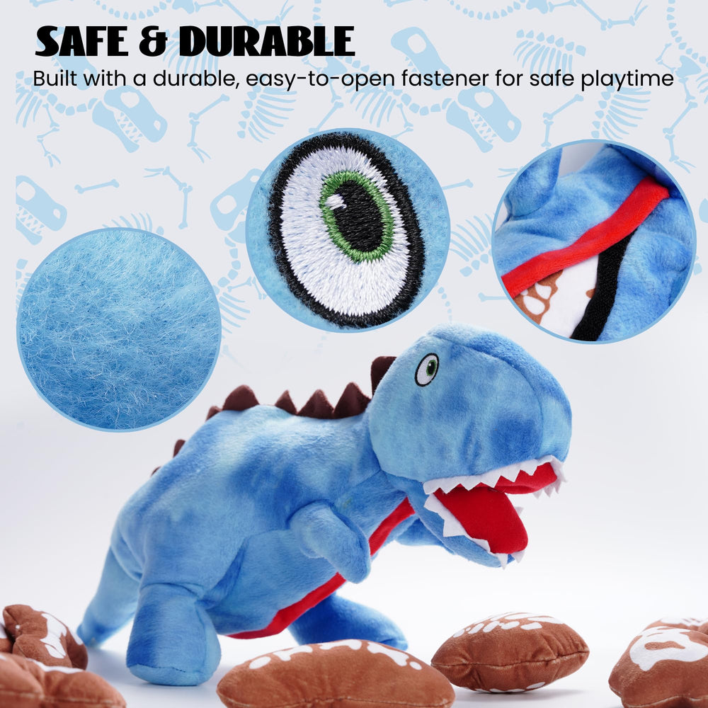 Nocciola dinosaure-doudou-materiaux-doux-et-solide: douceur et durabilite pour le jeu quotidien.