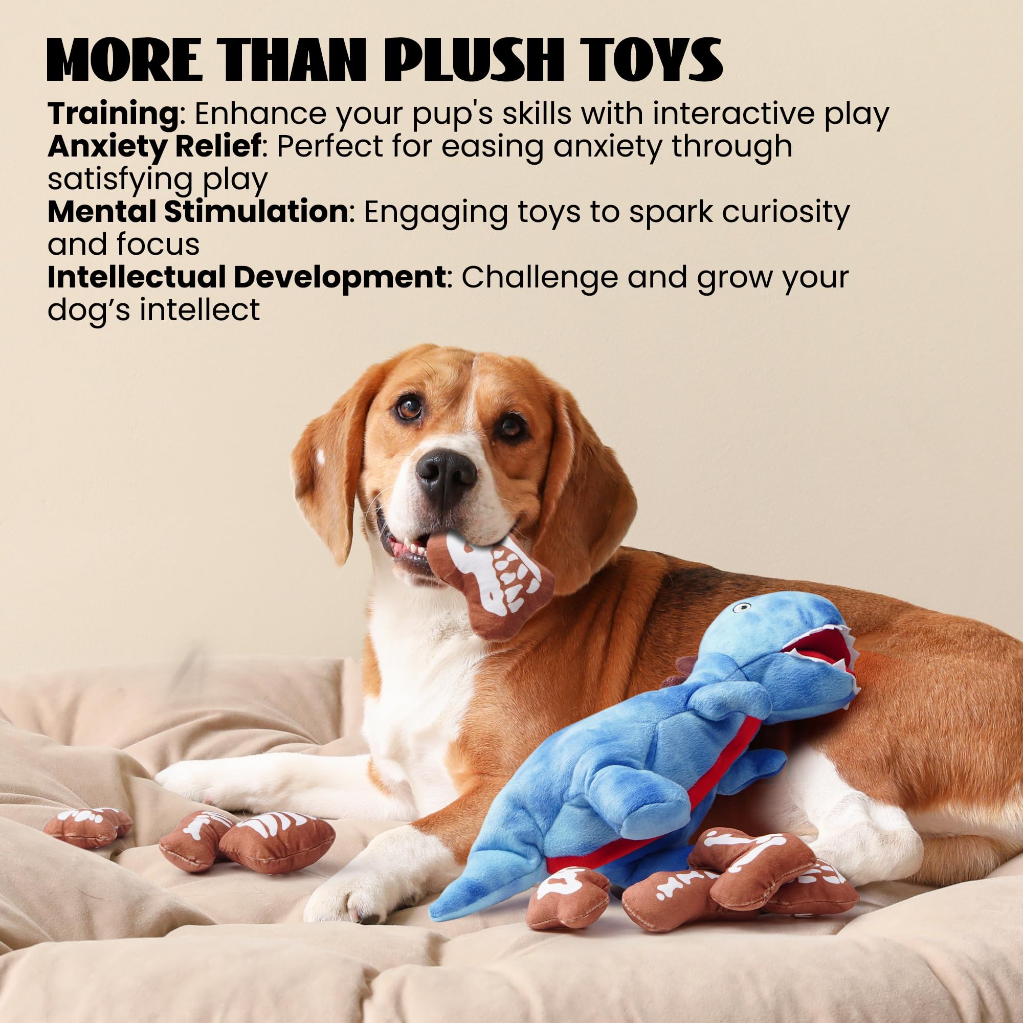 Nocciola dinosaure-doudou-stimulation-mentale: puzzle interactif pour occuper et calmer l anxiete.