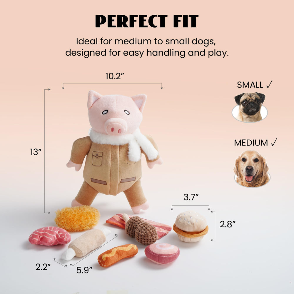 Jouet cochon Nocciola peluche fermeture sécurisée.