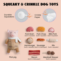 Jouet cochon Nocciola peluche poches secrètes pour friandises.