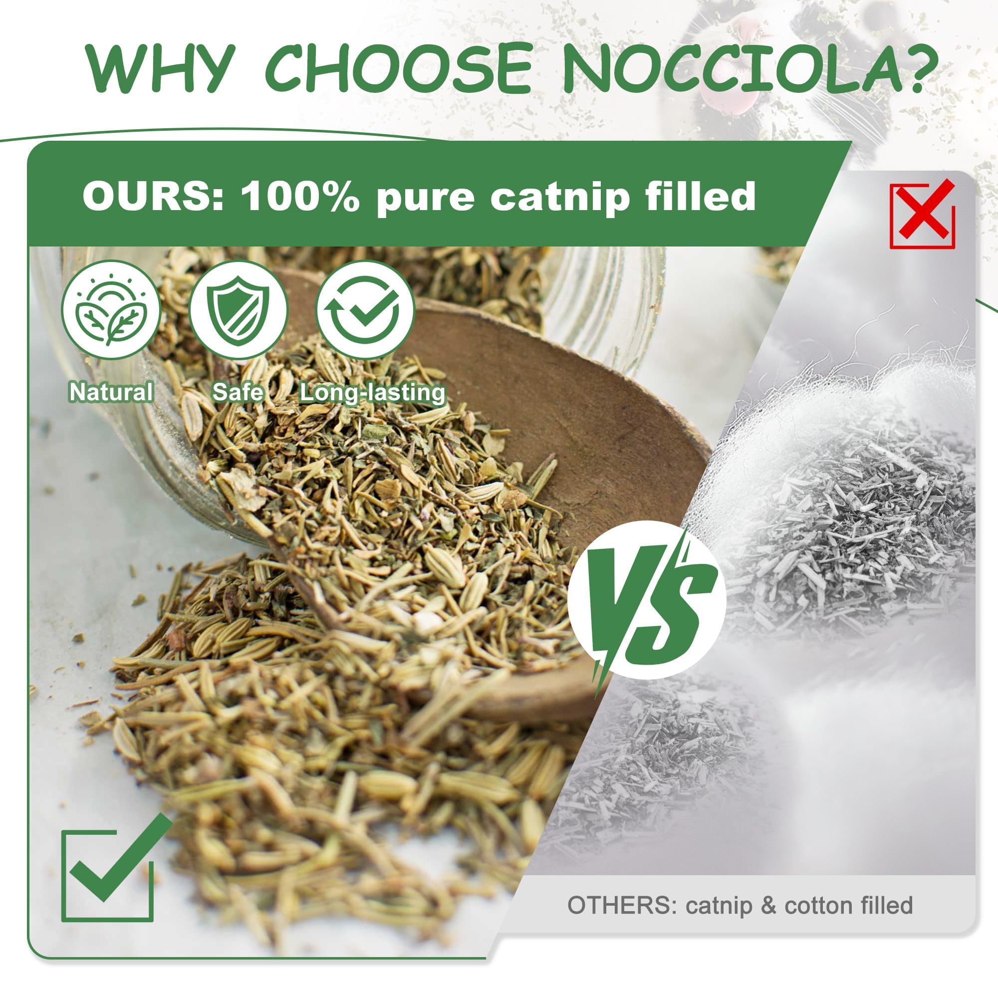 Nocciola jouets-chat-catnip-forme-cigarette-allongee : idéal pour des sessions de jeux dynamiques