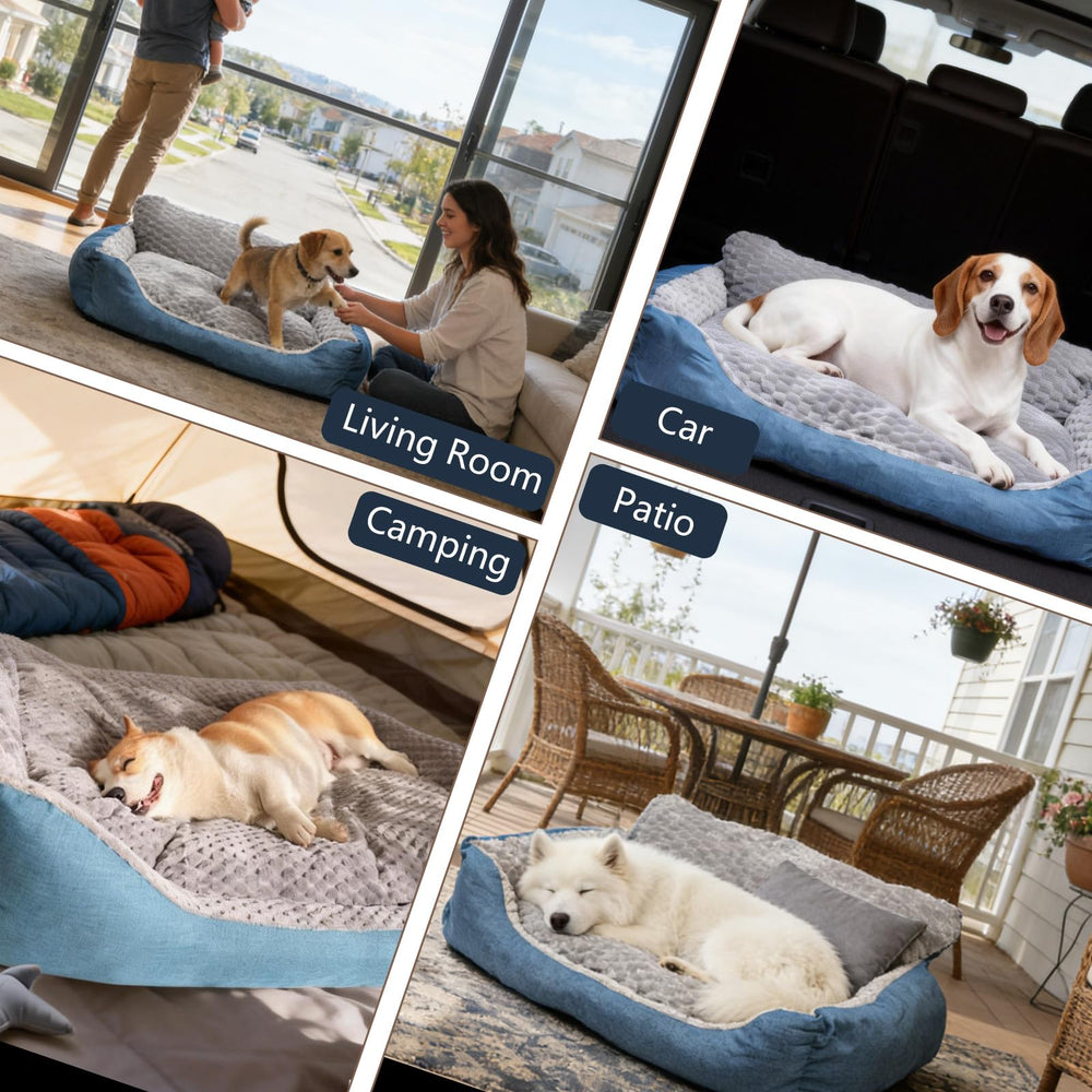 NOFKYNOXA Grand Lit Chien – base antidérapante garantissant la stabilité.