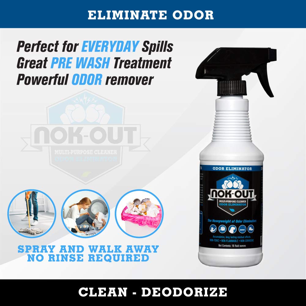 NOK OUT Odor Remover — intérieur de voiture, neutralise les odeurs persistantes.