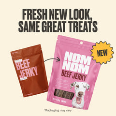 Nom Nom Beef Jerky – Morceaux petits faciles à casser, pour petites portions quotidiennes.