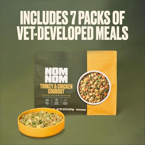 nom-nom dinde poulet légumes patates douces, ingrédients réels pour nutrition équilibrée.