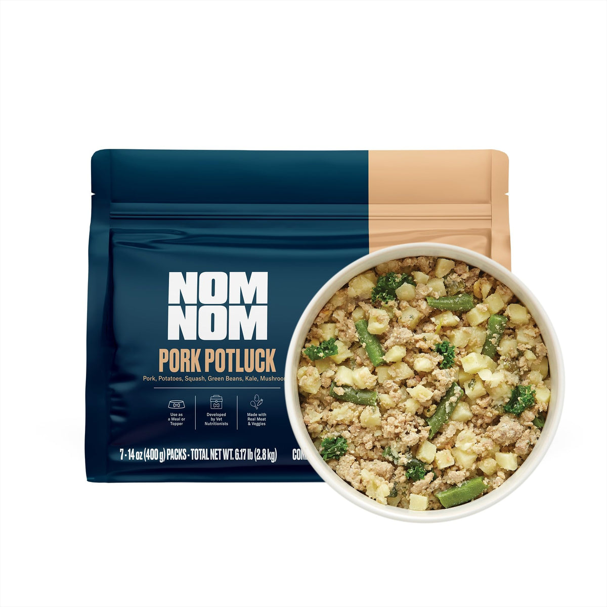 Nom Nom Potluck au porc – Poche 14oz, fraiche et prête a servir