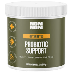 Nom Nom Probiotique Chien – Bouteille montrant le soutien digestif potentiel.