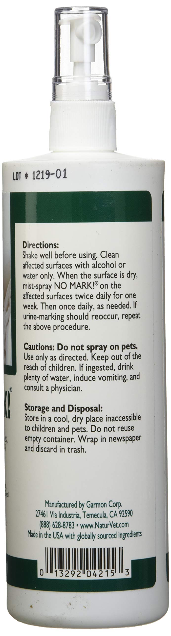 No Mark Pheromones simulées pour dissuader le marquage sur surfaces domestiques.
