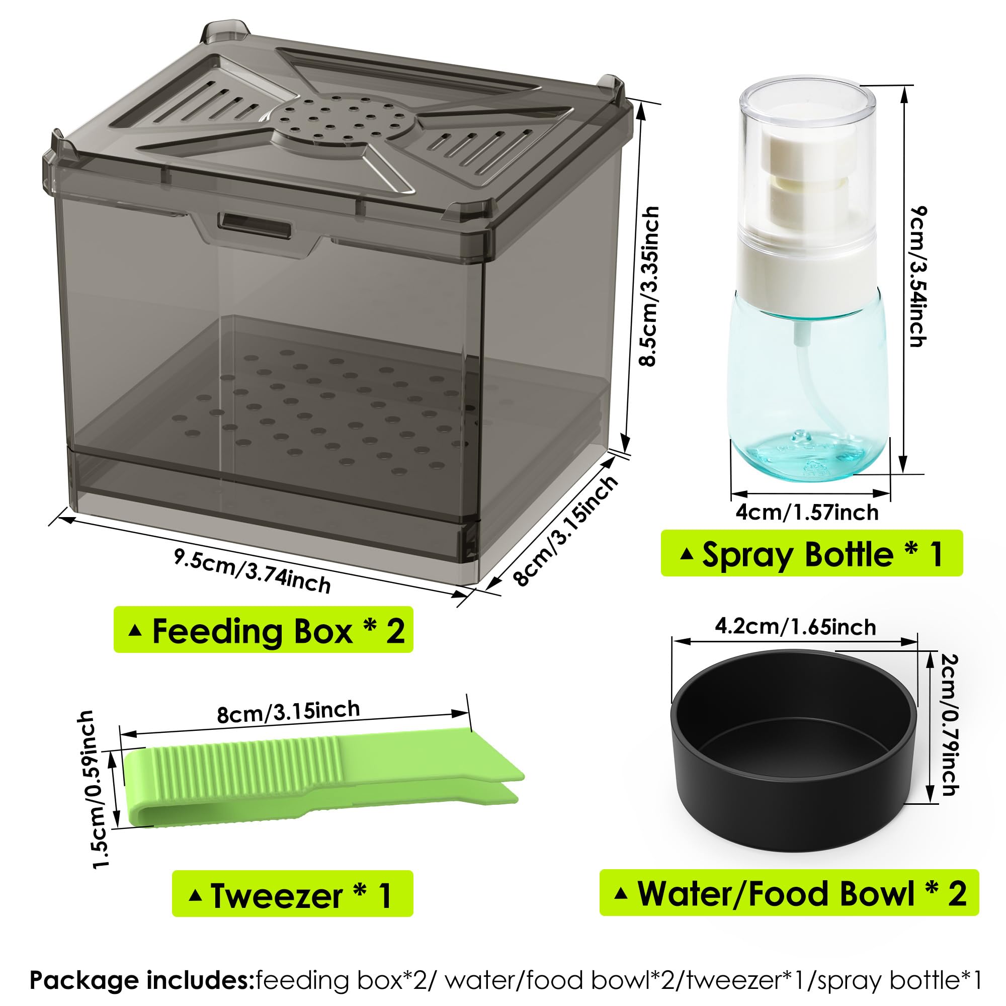 Nomoy Boîtes Nourriture Doubles, organisation pratique pour l alimentation des arthropodes.