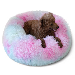 Nononfish lit donut doux petit chien, cocon moelleux pour repos profond.