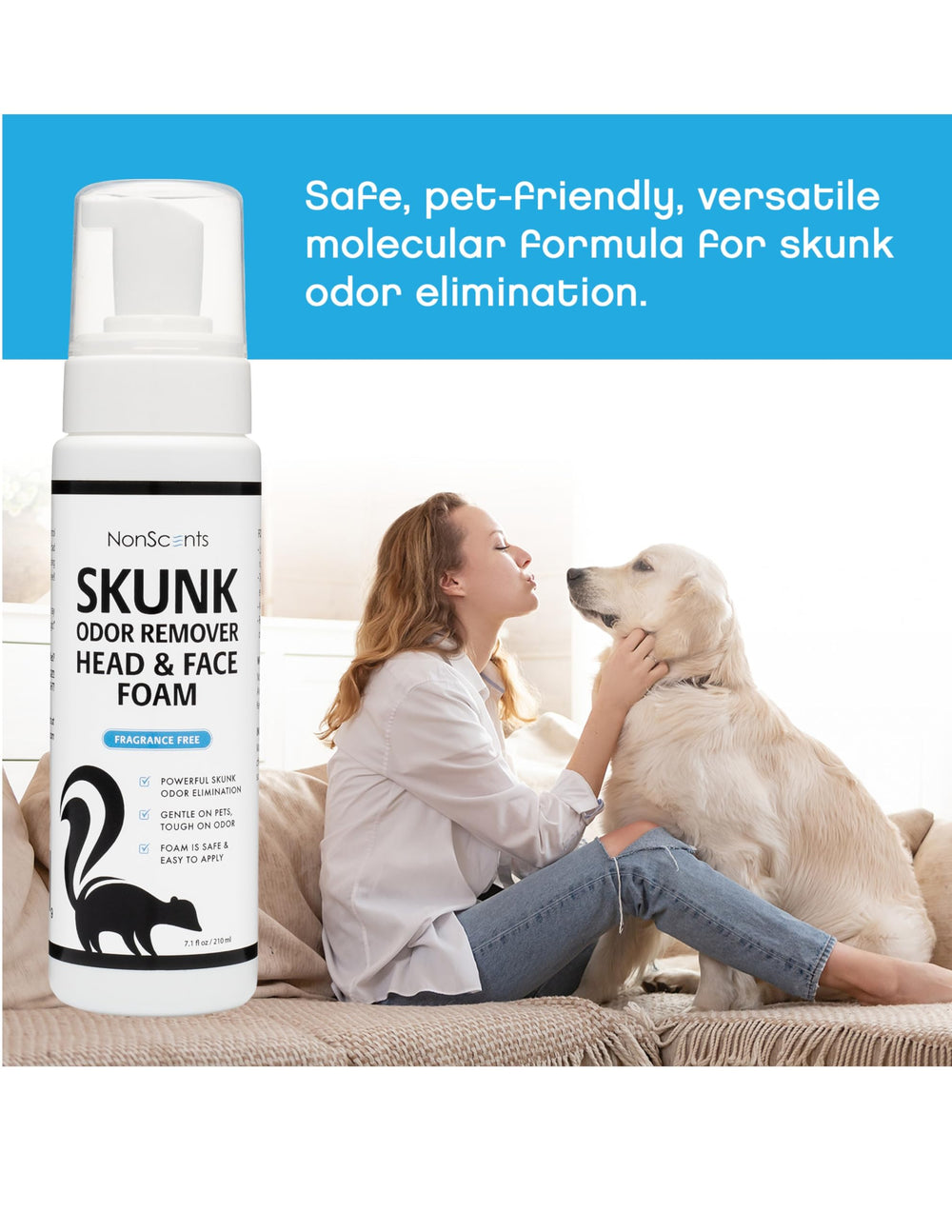 Nonscents application sur les poils d un animal pour neutraliser l odeur.