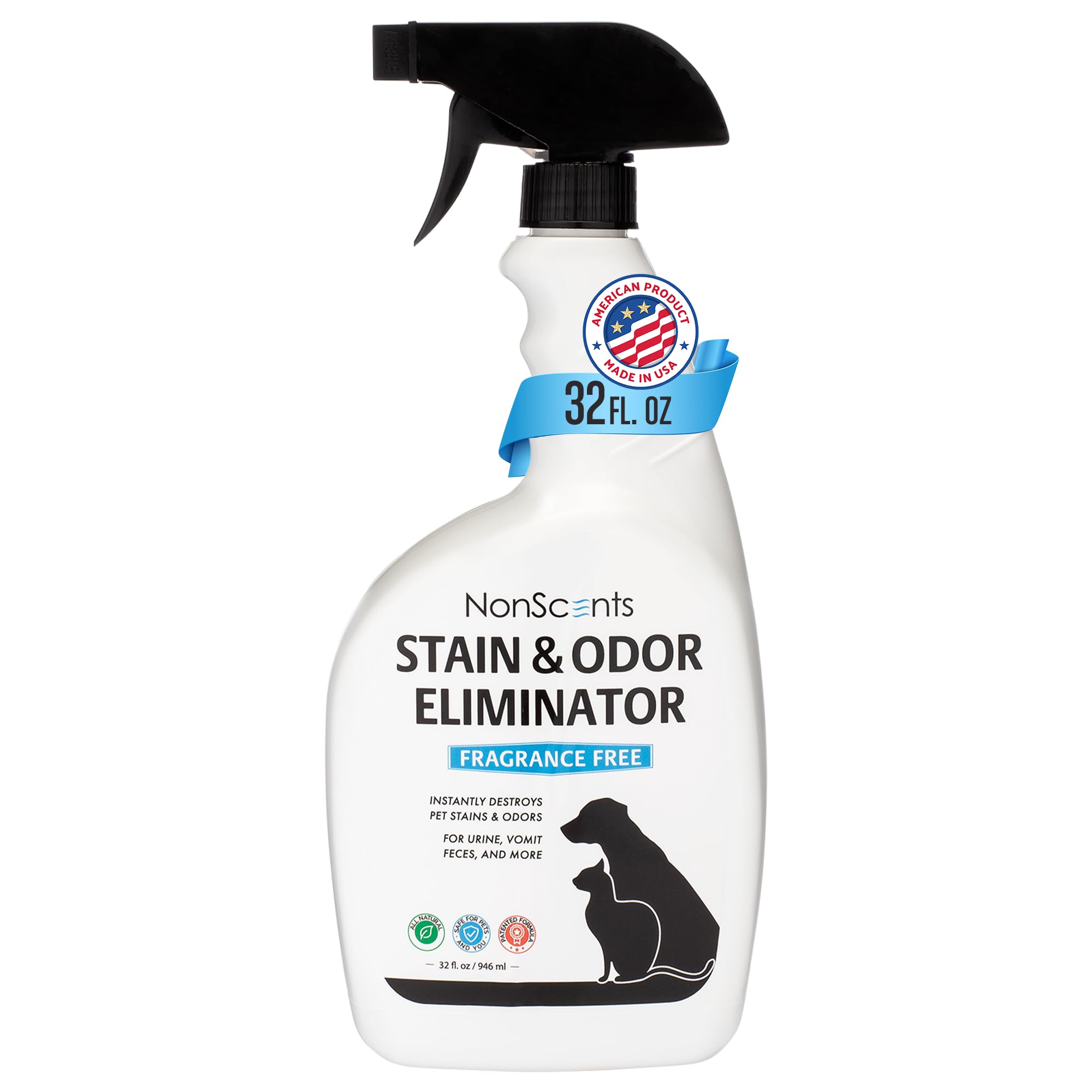 NonScents – bouteille spray 32oz : élimination des odeurs et taches d’animaux.