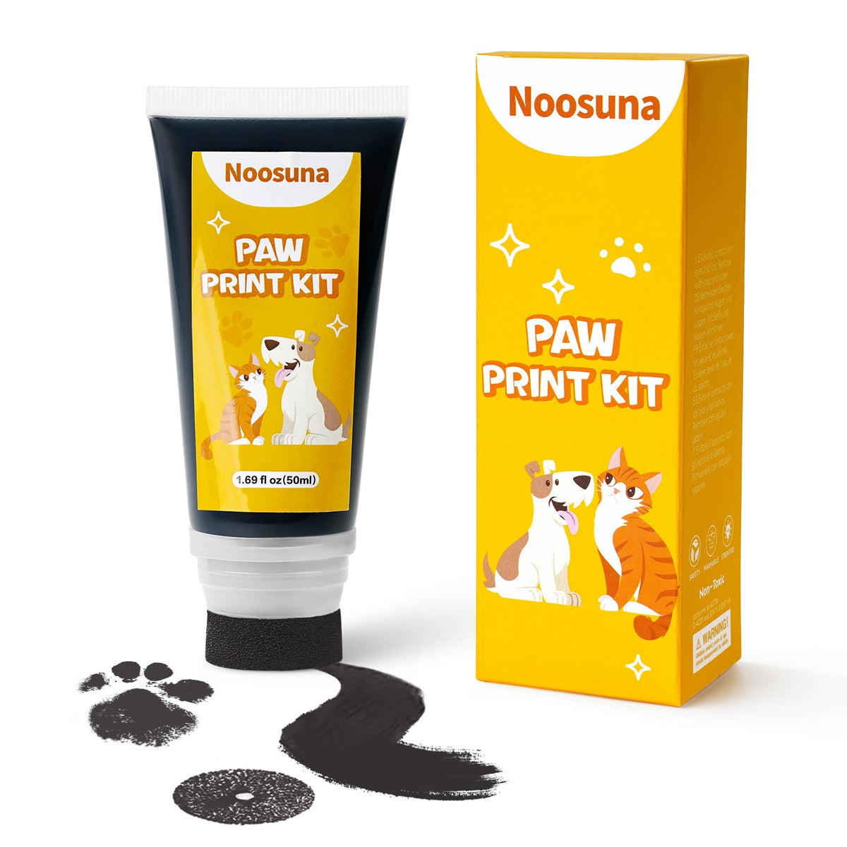 Noosuna encre patte chien éponge: empreinte nette et facile à réaliser