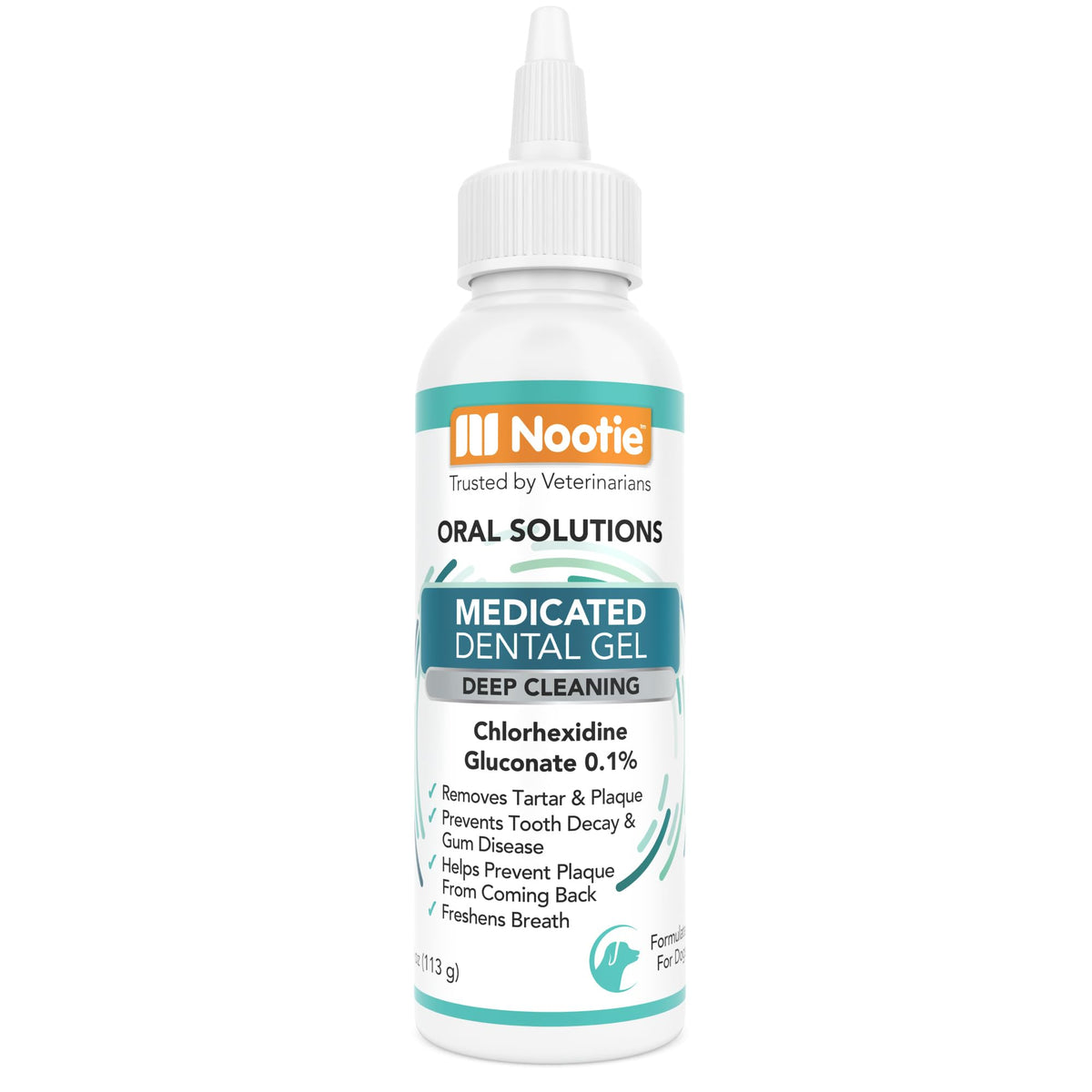 Nootie Gel Dentaire pour chien; haleine fraîche et hygiène buccale améliorée.