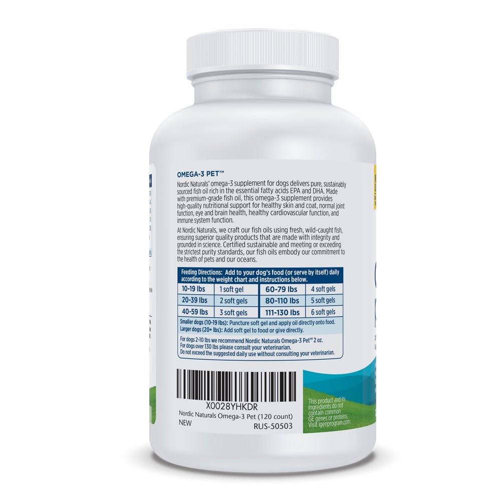 Nordic Naturals Omega-3 pour animaux – Compatible avec le régime quotidien du chien.