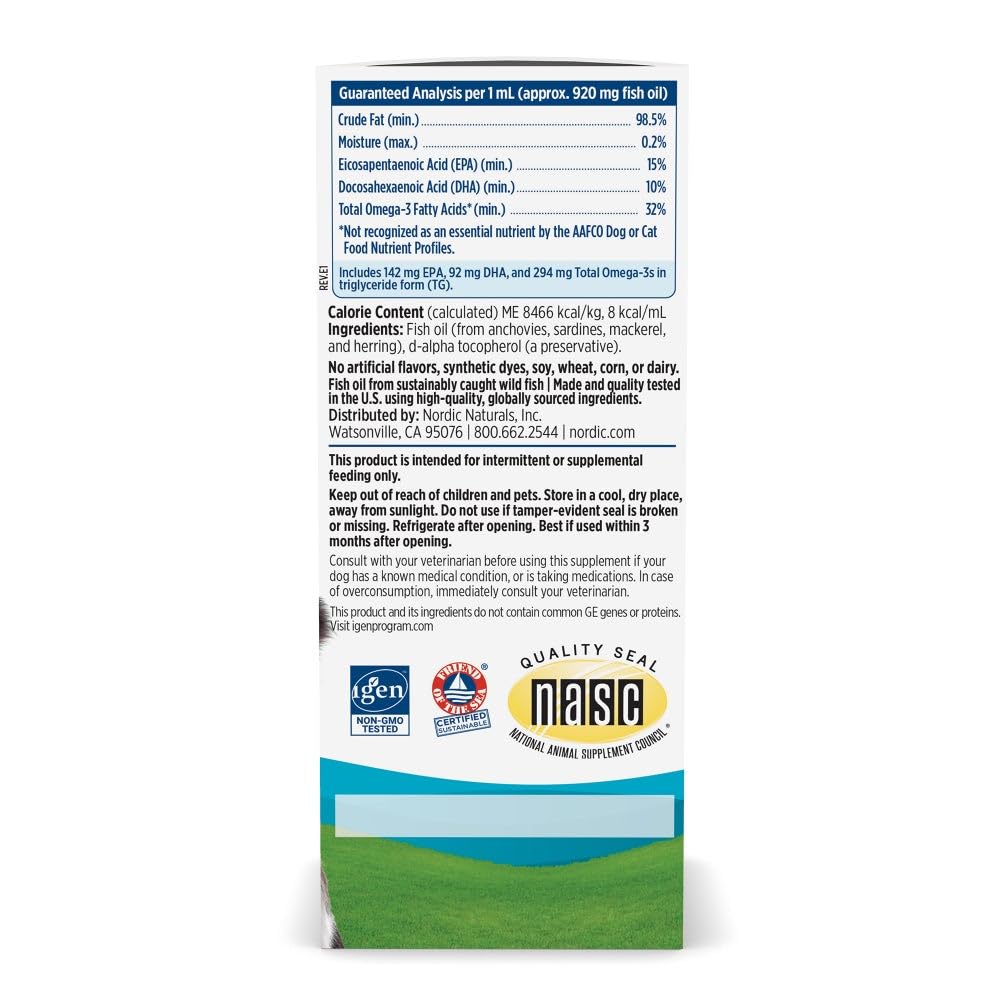 Nordic Naturals Omega-3 Pet compte-goutte pour une application facile sur la nourriture