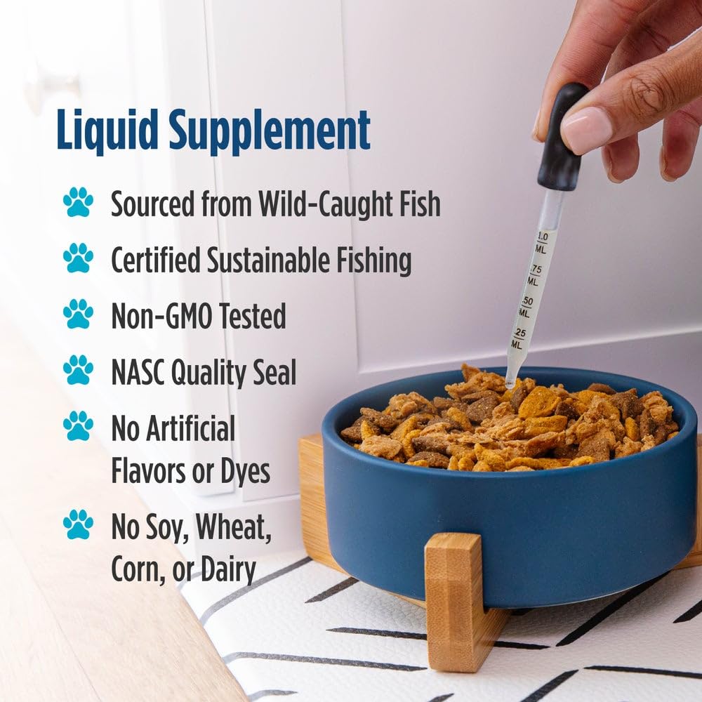 Nordic Naturals Omega-3 Pet flacon transparent, goût neutre adapté aux animaux sensibles