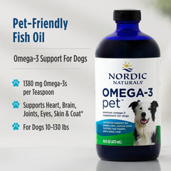 Nordic Naturals Omega-3 Pet – huile de poisson incolore pour chien.