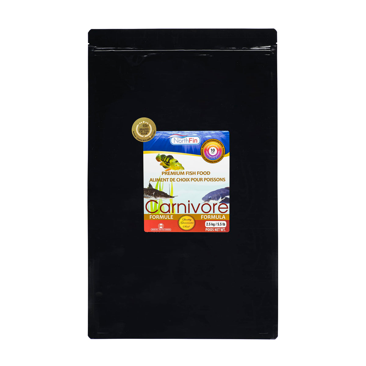 NorthFin Carnivore – granulés 10 mm dans le sachet, alimentation pour grands prédateurs.