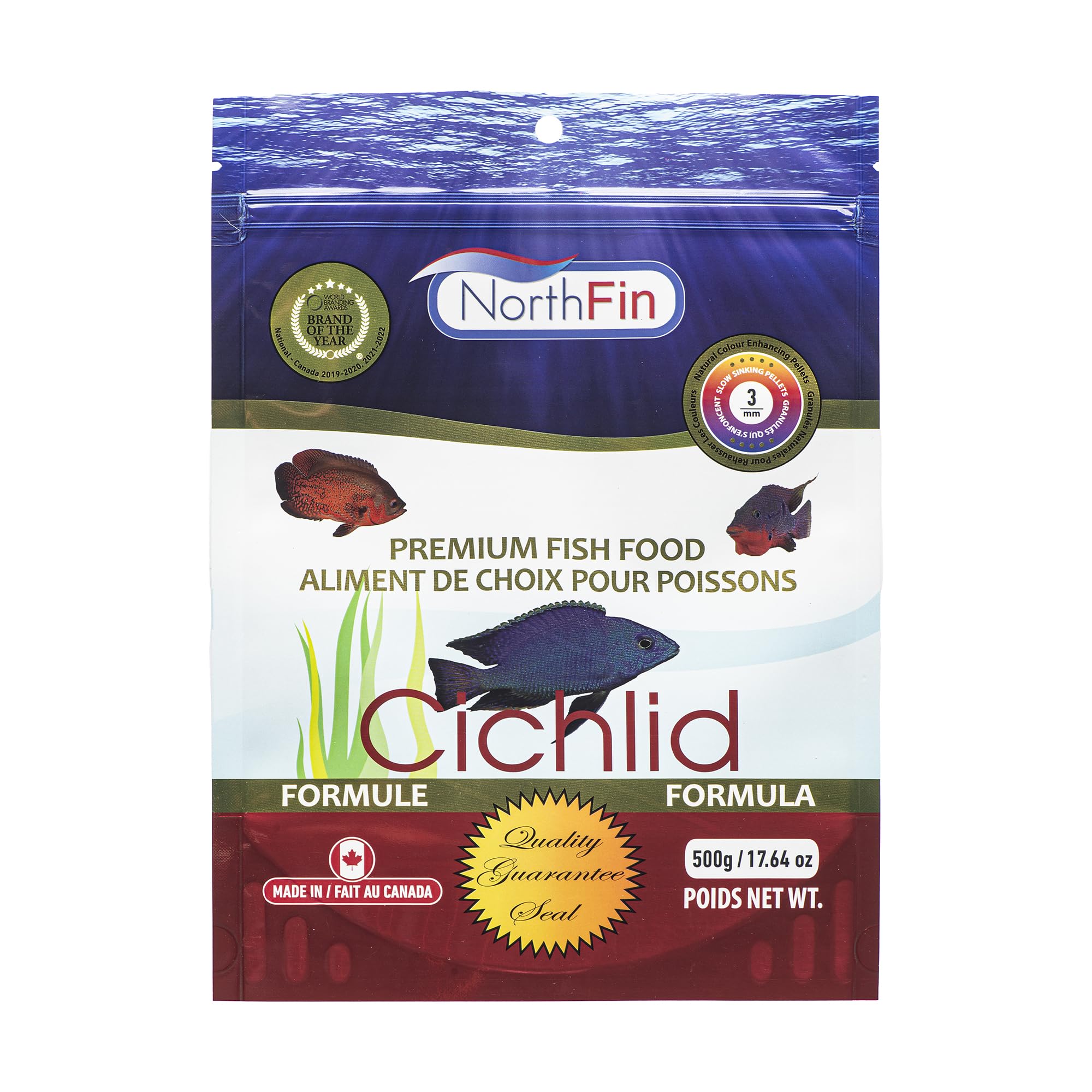Northfin Cichlid Formula granulés 3mm: digestion optimale et couleurs éclatantes chez les cichlidés