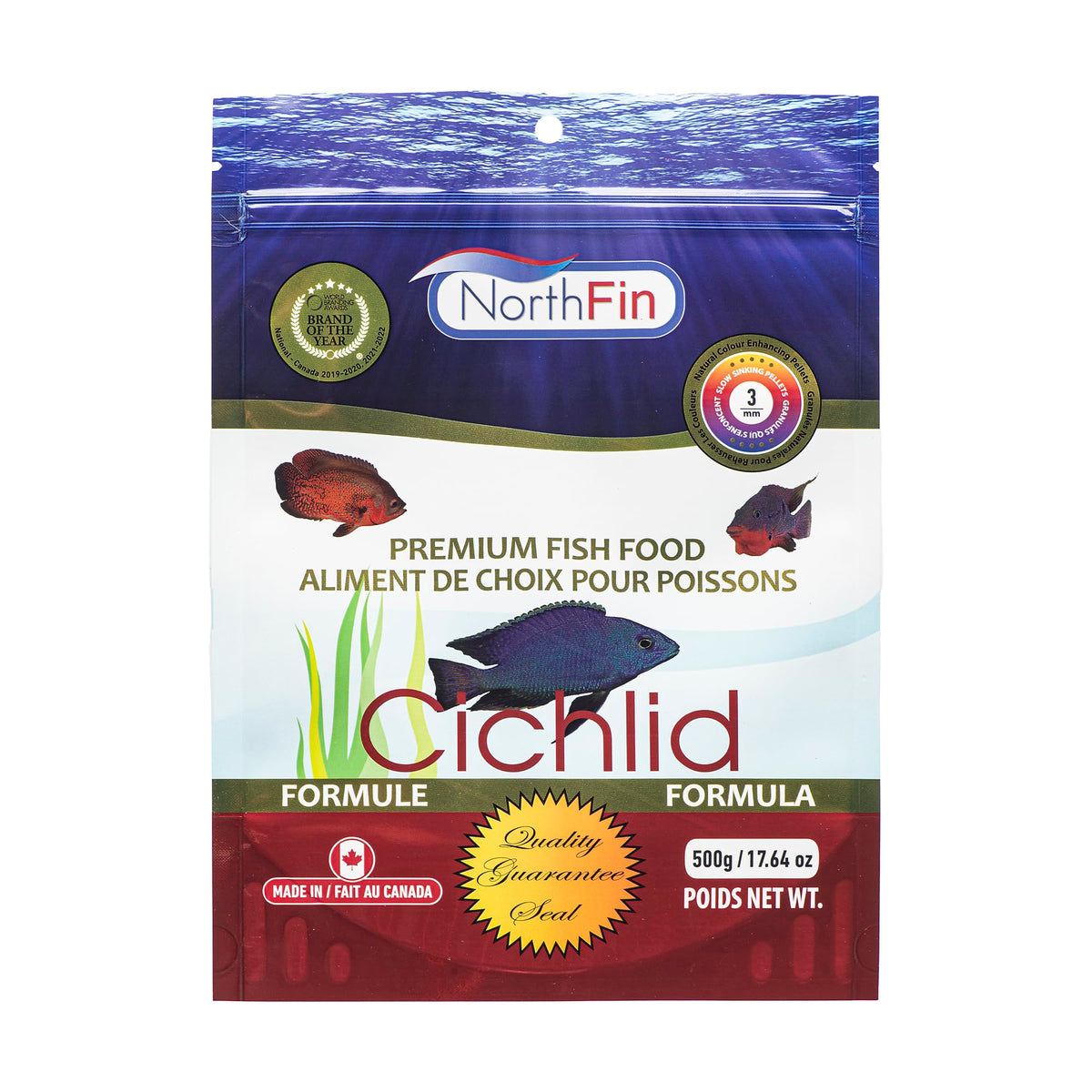 Northfin Cichlid Formula granulés 3mm: digestion optimale et couleurs éclatantes chez les cichlidés