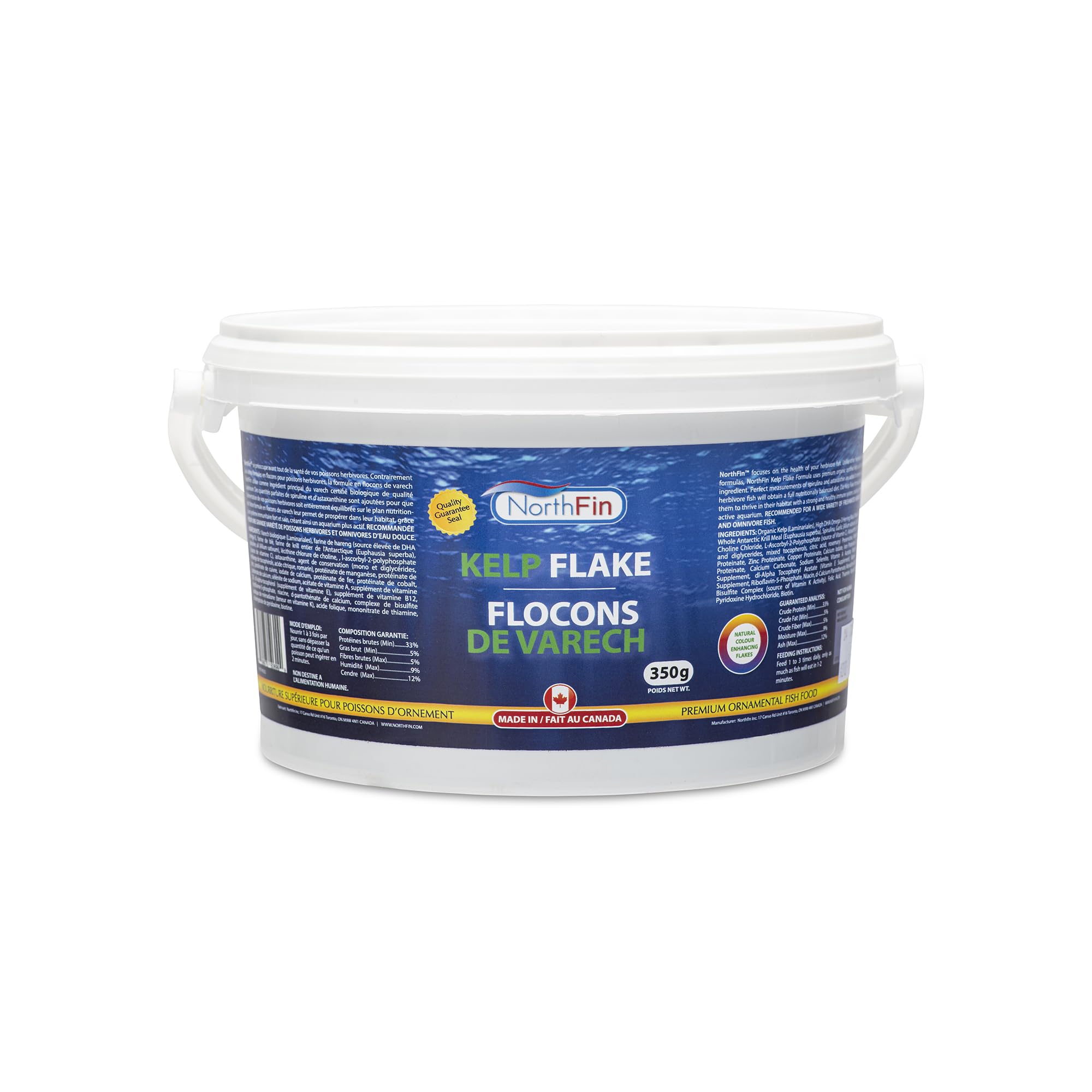 Northfin flocons algues 350g — aliment principal pour poissons herbivores en croissance