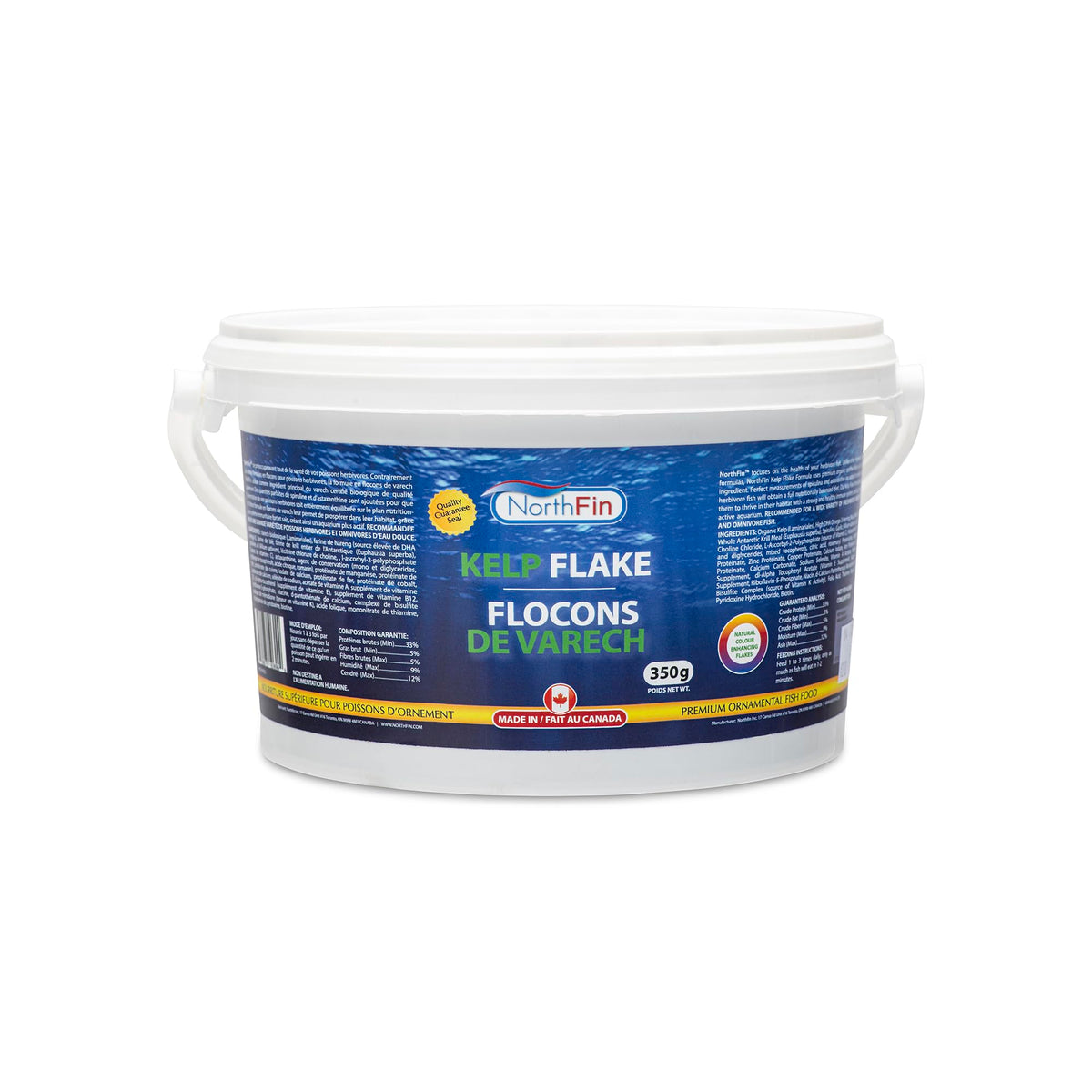 Northfin flocons algues 350g — aliment principal pour poissons herbivores en croissance