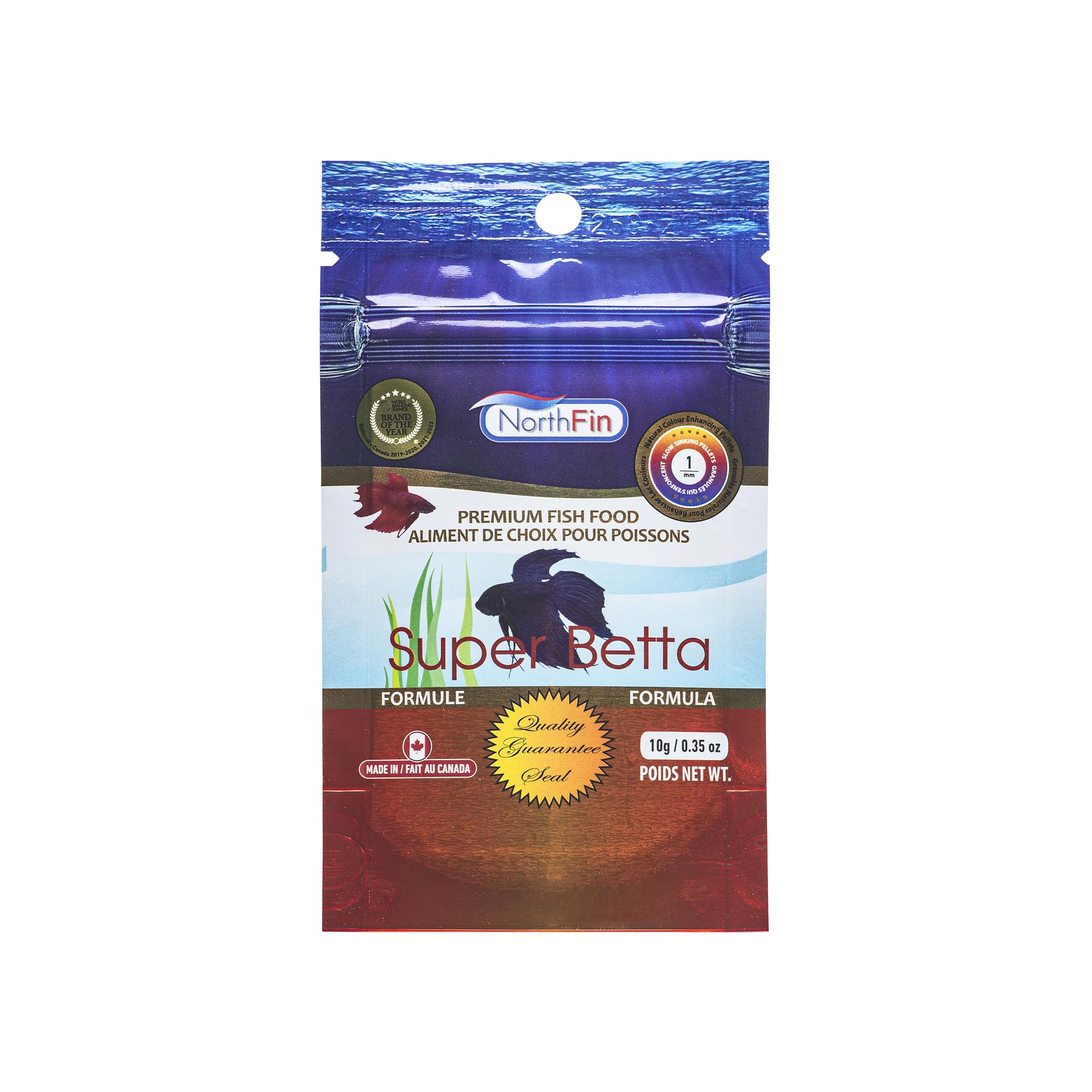 Northfin Super Betta: pellets flottants 1 mm améliorant la couleur et la digestion des Betta splendens