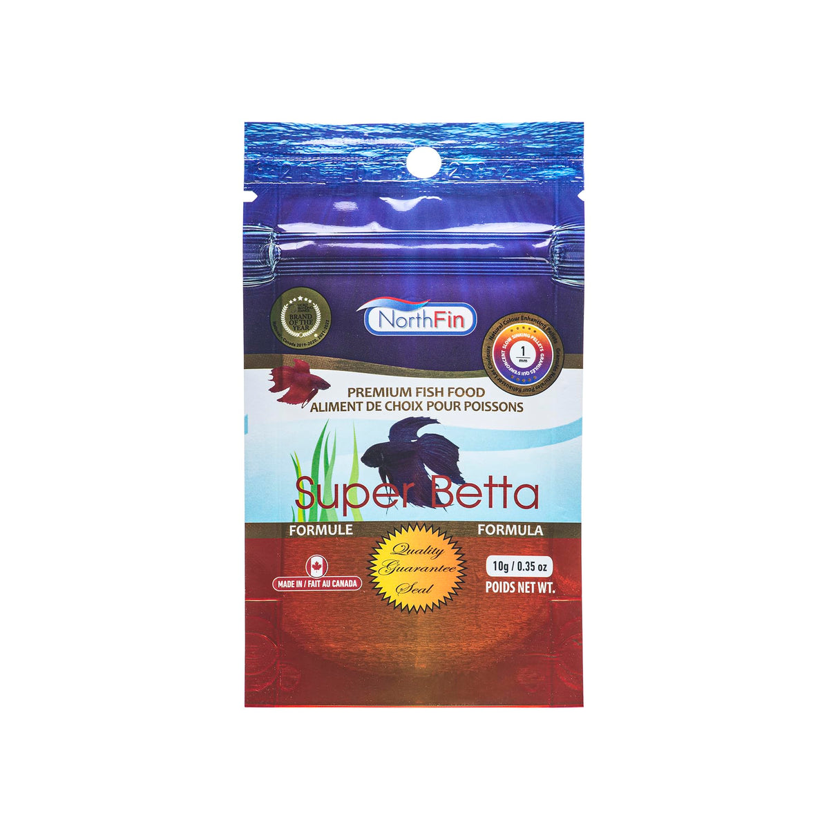 Northfin Super Betta: pellets flottants 1 mm améliorant la couleur et la digestion des Betta splendens