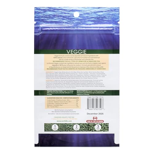 Northfin Veggie : couleurs éclatantes sur les poissons grâce à l'astaxanthine et aux algues.