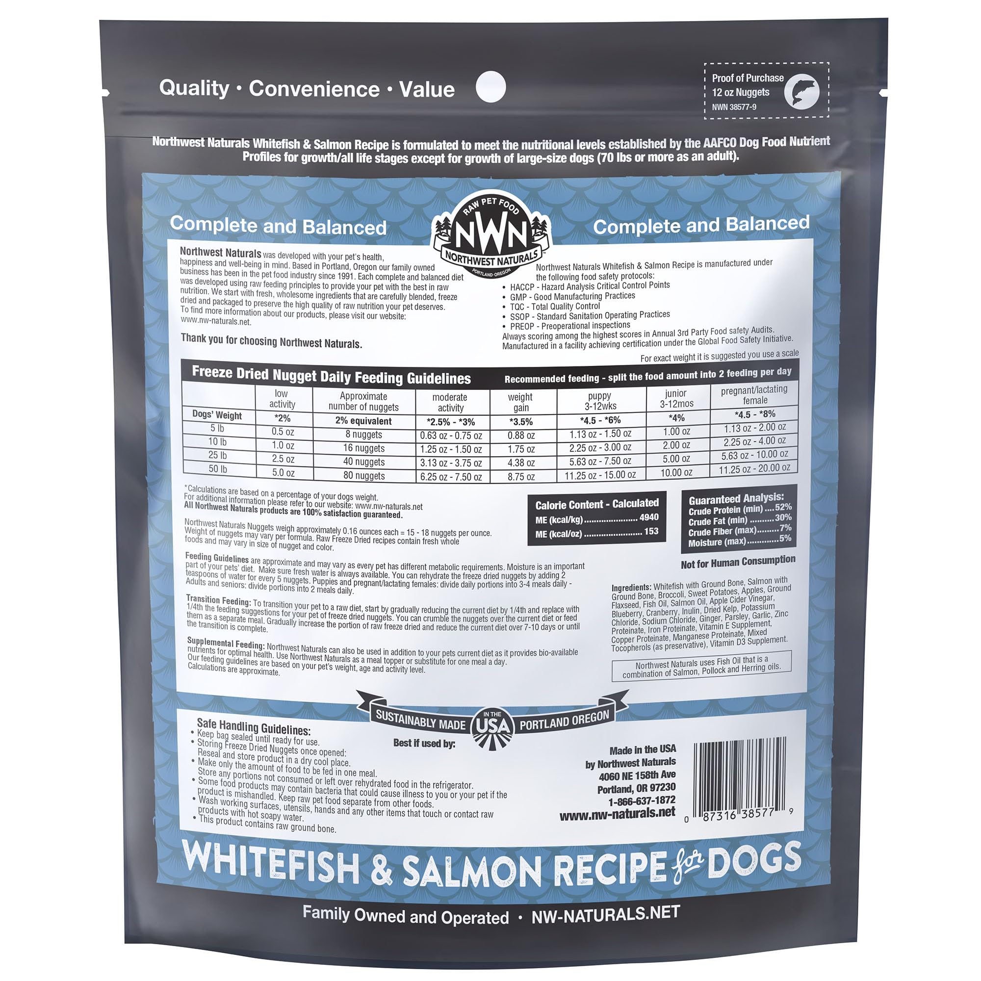 Northwest Naturals Chiots et adultes, bouchées adaptées à toutes tailles et âges.