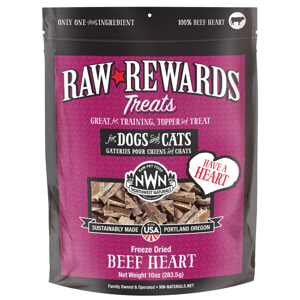 Northwest Naturals Coeur de boeuf lyophilisé, morceaux croquants pour chiens et chats.