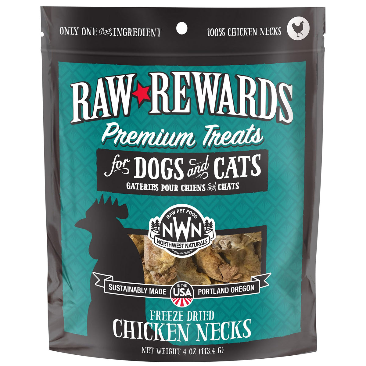 Northwest Naturals cou entier lyophilise pour chiens et chats, pratique et naturelle.