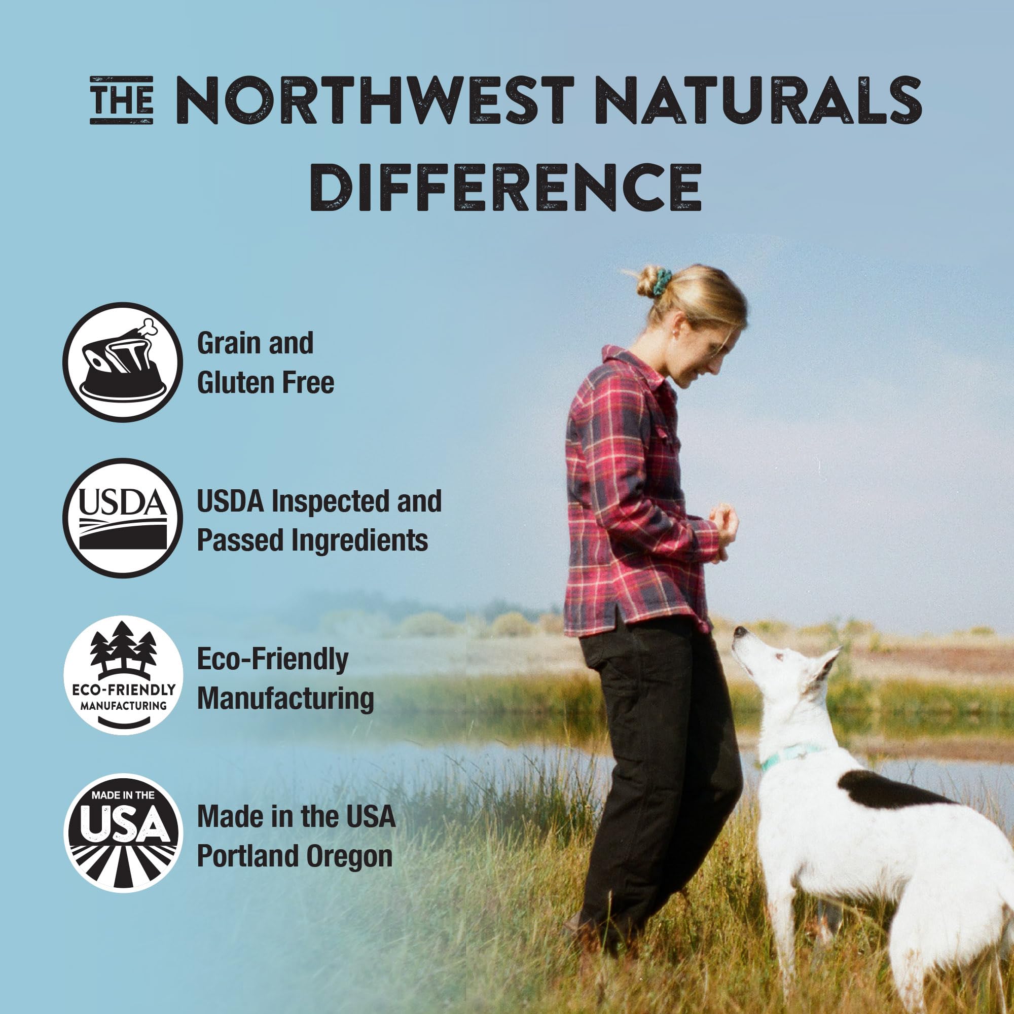 Emballage lyophilisé Northwest Naturals facile à transporter et à ouvrir